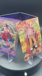 Thẻ Bài Game Tự Làm ONE PIECE OPCG Vol.2 - Chất Liệu Giấy Mờ Có Hình Roger Luffy Shanks Ace Buggy In Vàng Quà Tặng Dành Cho Fan.