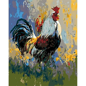 Oil Painting By Numbers Farm Rooster Pattern DIY Number Drawing Canvas Pictures By Numbers Home Decor Large Size