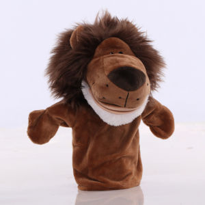 Cartoon Brown Lion Hand Puppet Plush Stuffed Toy