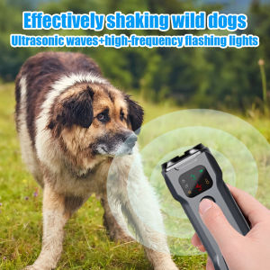 Thiết bị siêu âm khống chế chó xách tay kép đầu dụng cụ đuổi chó thiết bị Type-C sạc chống chó sủa huấn luyện viên với chế độ sốc Flash