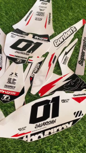 DECAL GORDON PUTIH FULL BODY - STIKER KLX GORDON CUSTOM DESIGN