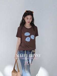 Rayon Colorblock Printed Round Neck T-shirt