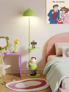 FatTiger Bedside Table Lamp Integrated Night Light Childrens Bedroom Multi-Functional Decorative Floor Lamp Storage Cabinet