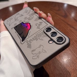 Luxury Leather Samsung A55 Phone Case Galaxy A54 A56 New Model A56 Laser Pikachu Full Cover Protection Shell A15 Anti-Fall