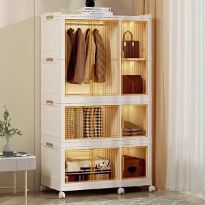 120/90cm Extra Large Foldable Kids Wardrobe Storage Cabinet Baby Simple Wardrobe For Home Plastic Locker