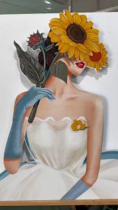 Tranh Đèn Led Mẫu Cô Gái Tráng Gương Trang trí Phòng Khách/ Phòng Ngủ/ Cửa hàng /Spa/ Shop Thời Trang/Tặng Quà