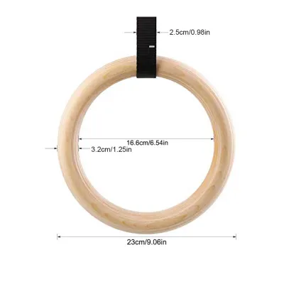 Wooden gymnastics rings for gymnastics training 32 MM Birch Fitness Rings Fitness Pull Up Strength Training Rings without Rope