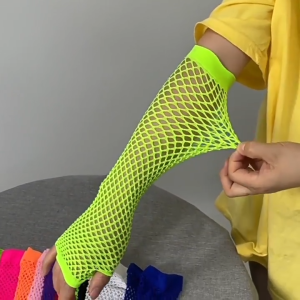 Hot Sale FunFindsS ถุงมือตาข่ายตาข่ายยาวสำหรับผู้หญิง1คู่ถุงมือตาข่ายแบบไม่มีนิ้วถุงมือตาข่ายพั๊งค์ร็อกแฟนซีงานปาร์ตี้ถุงมืออุ่นแขนถุงมือเซ็กซี่