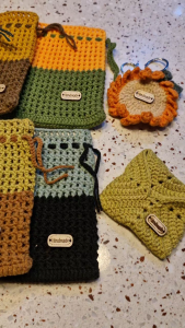 Handmade Crochet Pouch Bag - Vanity Phone Makeup Accessories Cozy Organizer