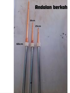 Penangkal Petir Splitzen Tembok Anti Petir Lengkap Babit Tembaga + Sock Isolator Teflon Ukuran 3/4 COD