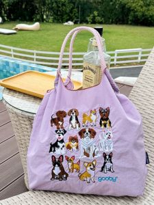 New May Korean Japanese Style Ferris Wheel Embroidery Eco-friendly Nylon Handbag Ballchain Shoulder Bag Craft Feature