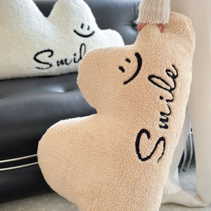 Adorable Large Eye Lamb Velvet Pillow Backrest Childrens Room Soft Cover Sofa Long Pillow Home Decorative Cushion