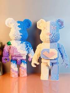 Blok Binaan Fluid Bearbrick Building Block Creative Toy Figure Micro Bricks Kid Educational Toy