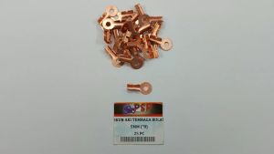 Skun Aki Tembaga Bulat 5mm ("8) - Scun Accu Lubang baut 8 (Harga Per Pak isi 25)