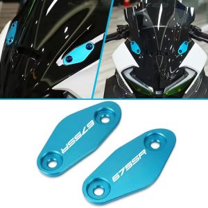 Motorcycle CNC Aluminum Rearview Mirrors Seat Decorative Cover Mirror Base Brackets For CFMOTO 675SR 675SRR 675SR-R 675 SR SRR