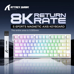ATTACK SHARK | ATTACK SHARK R82 HE Magnetic Gaming Keyboard 8000Hz 0.005mm Rapid Trigger Low Latency RGB Hall Effect Wired 75% Keyboard