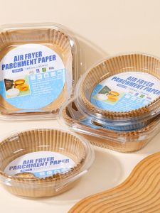 Air Fryer Special Paper Pallet For Home High Temperature Resistant Oil-Absorbing Sheets Pad Food Oven Baking Silicone Paper Barbecue round
