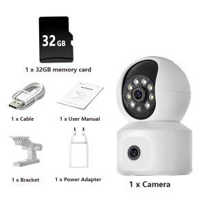 JIENUO | 4MP Dual Lens PTZ WiFi Security Camera Version Dual Screen Auto Tracking Full Color Night Vision Wireless CCTV Camera ICSee