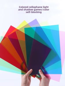 Colorful Glass Paper DIY Handcraft PVC Teaching Aids Kindergarten Recognize Primary Colors Transparent Shadow Lighting Decor Hard Card