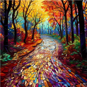 Forest Path Natural Theme Square Paper Jigsaw Puzzle 500 1024pcs For Adults Focused Training Relaxation Birthday Festival Gift