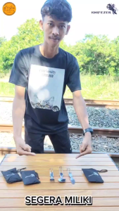 [ 1set ] Sendok Garpu Lipat Multifungsi Portabel Stainless Steel