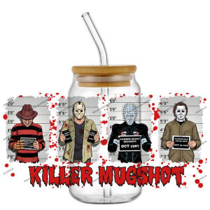 Funko | Hotsale Spooky Horror Movie Killer Blood Art for 16oz UV DTF Transfer Sticker Decals Tumblers Cups Can Halloween Handiwork