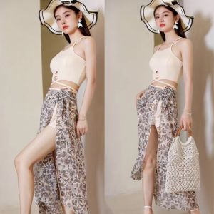 Ethereal Split Style Bikini Three-Piece Set Slimming Swimwear