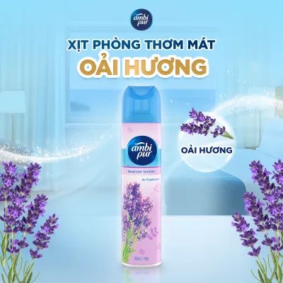 Nước Thơm Xịt Phòng AMBI PUR AEROSOL Khử Mùi Khó Chịu Hương Oải Hương/ Đại Dương/ Tươi Mát/ Hương Hoa Chai 300ML