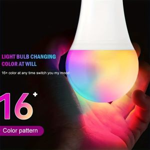 16 Colors RGB Bulb LED Multicolor Bulb E27 220V Household Lighting Dimmable 24 Key Remote Control Smart Lamp Atmosphere Light