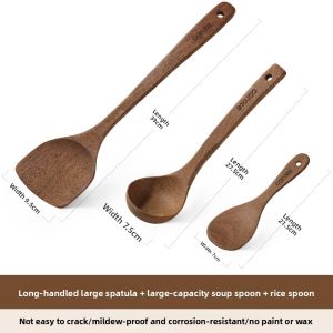 CAROTE | Non-Stick Pan Compatible Chicken Wing Wood Spatula