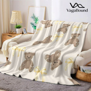 Chăn Flannel Mềm Mại Ấm Áp Họa Tiết Gấu Bông Nơ Vàng Trang Trí Halloween Giáng Sinh Dùng Cho Ghế Sofa Quà Tặng Ấm Áp Mọi Mùa 100% Polyester