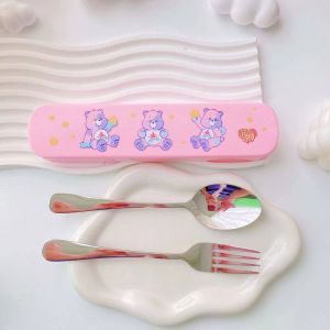 ช้อมส้อมสแตนเลส Care(Love)Bears - มาใหม่ พร้อมส่ง ช้อมส้อมสแตนเลส