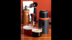 Máy pha cà phê Mini Espresso cầm tay 2 trong 1 Áp suất: 15 bars hàng cao cấp bảo hành 12 tháng mã hàng EF-2-8