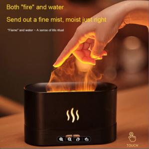 【COD】 Mini Air Humidifier for Room Aromatherapy Diffuser USB Essential Oil Aroma Diffuser 180ML Ultrasonic Cool Mist Maker Simulation Flame Humidifier Air Purifier for Home Office 仿真火焰香薰机 家用迷你智能静音防干加湿器