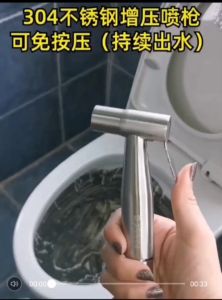 3in1 304 Stainless Steel Hand Held Toilet Bidet Sprayer Bathroom Shower Water Toilet Pipe Spray Gun Bidet Spray Set with High Pressure Bathroom Bidet Faucet