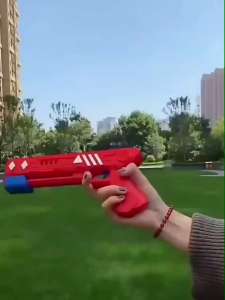 Kids Plane Toy Childrens Foam Airplane Launcher with Light Bubble Aircraft Ejection Flying Toy Shooting Outdoor