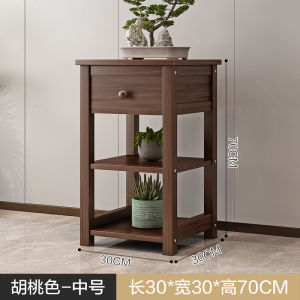 Chinese Style Solid Wood Bench with Drawer Living Room Floor Standing Plant Pot Stand Simple Indoor Balcony Flower Tray Support