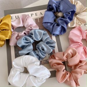 IKAT RAMBUT WANITA KEKINIAN KOREA AKSESORIS SCRUNCHIE KUNCIRAN RAMBUT DEWASA POLOS SATIN AK52