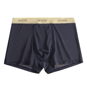 JIAZINI | Mens Ice Silk Seamless Boxer Shorts Summer Youth Sport Briefs Mid Waist Flat Angle Pants Quick Dry Comfortable Breathable Underwear