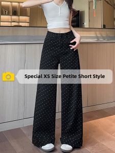 ZIYAN | Heart-shaped Polka Dots Skinny Fit Summer Thin Wide Leg Pants