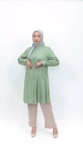 ATRISS Marissa Tunik - Atasan Wanita Shirt Dress Kecil Bigsize Jumbo Busui Formal Kasual Elegant Kekinian Premium Polos