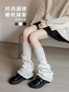 Y2K Spicy Girl Knitted Mid-Calf Socks Wide Leg Bell Bottom Long Tube Socks for Women Japanese Style Student Subculture