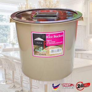 10KG Bekas Beras/ Tong Plastik Beras Bertutup/ Rice Bucket/Rice Container/Rice Dispenser