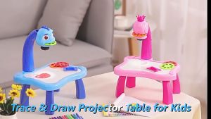 Kids High Quality Learning Desk With Projector Painting Table Toy With Light Drawing Table for Kids Boys and Girls