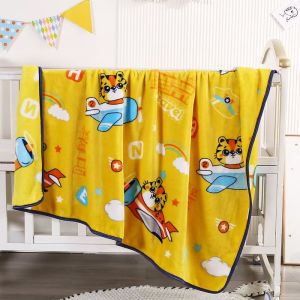 Summer Thin Coral Fleece Flannel Baby Blanket Air Conditioner Cover Blanket Children Kindergarten Nap Small Blanket Cartoon Pattern