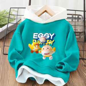 Kids Egg Puff Party Sweatshirt Boy Girl Spring & Fall New Arrival Kids Long Sleeves Clothes Fake Two-Piece Hooded Hoodie