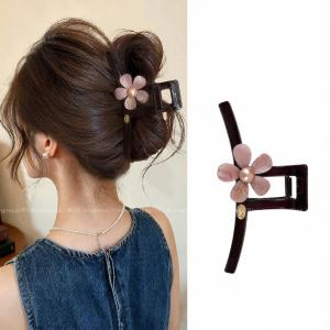 PINK EMPRESS | Kẹp Tóc Hoa Lớn Dành cho Tóc Dày Sang Trọng Phía Sau Đầu