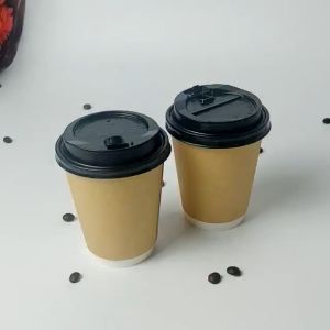 50 Ly giấy Kraft 2 lớp 240ml - 8oz cốc giấy cafe nóng NHẬP KHẨU HÀN QUỐC