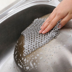 Sikat Kawat Cuci Piring Sabut Stainless 316 Cuci Piring Chainmail Scrubber Cuci Piring Alat Cuci Piring