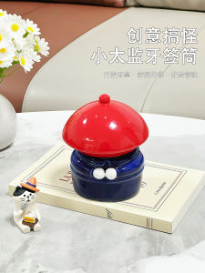 Cute Ceramic Toothpick Holder Living Room Decorative Cotton Swab Jar Creative Cartoon Style Storage Container Kitchen Utensils